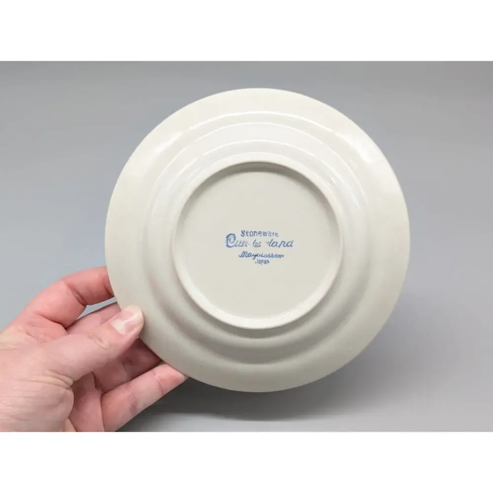 Vintage Cumberland Stoneware Mayblossom Coffee Tea Cup & Saucer Plate Set Of 2